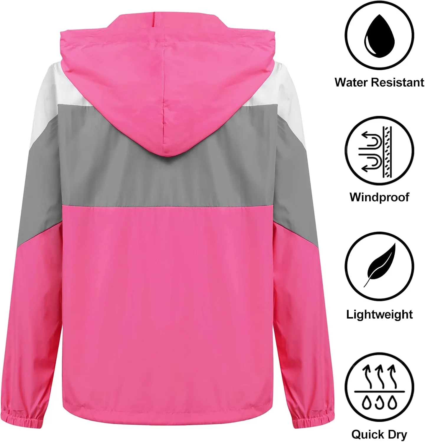 SoTeer Women's Waterproof Rain Jackets Lightweight Hooded Windbreaker Packable Active Outdoor Raincoat