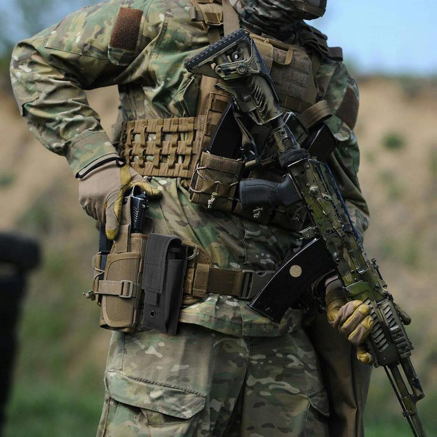 Tactical Single/Double Pistol Mag Pouch Outdoor Molle Open-Top Magazine Pouch for Glock M1911 92F