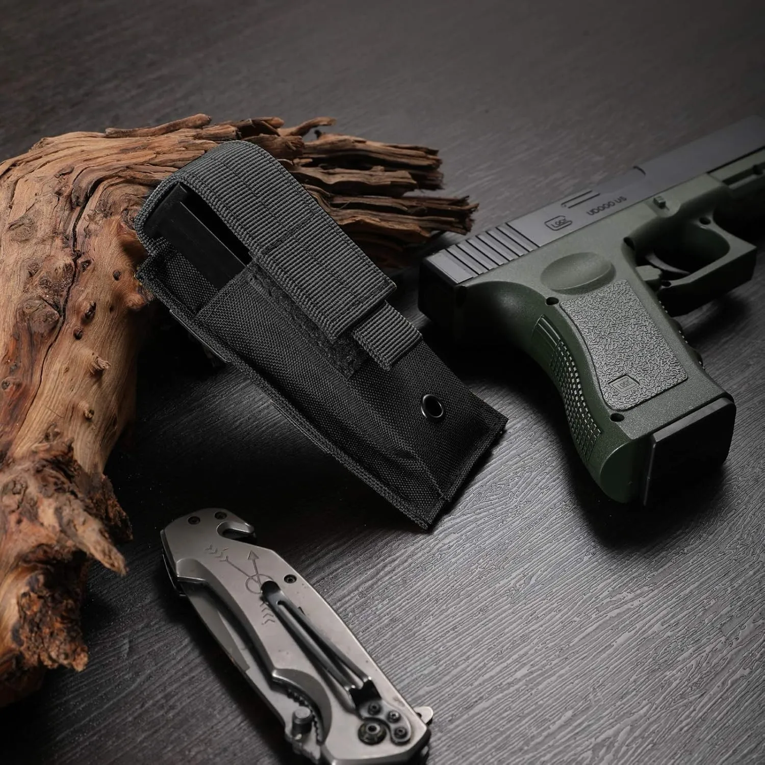 Tactical Single/Double Pistol Mag Pouch Outdoor Molle Open-Top Magazine Pouch for Glock M1911 92F