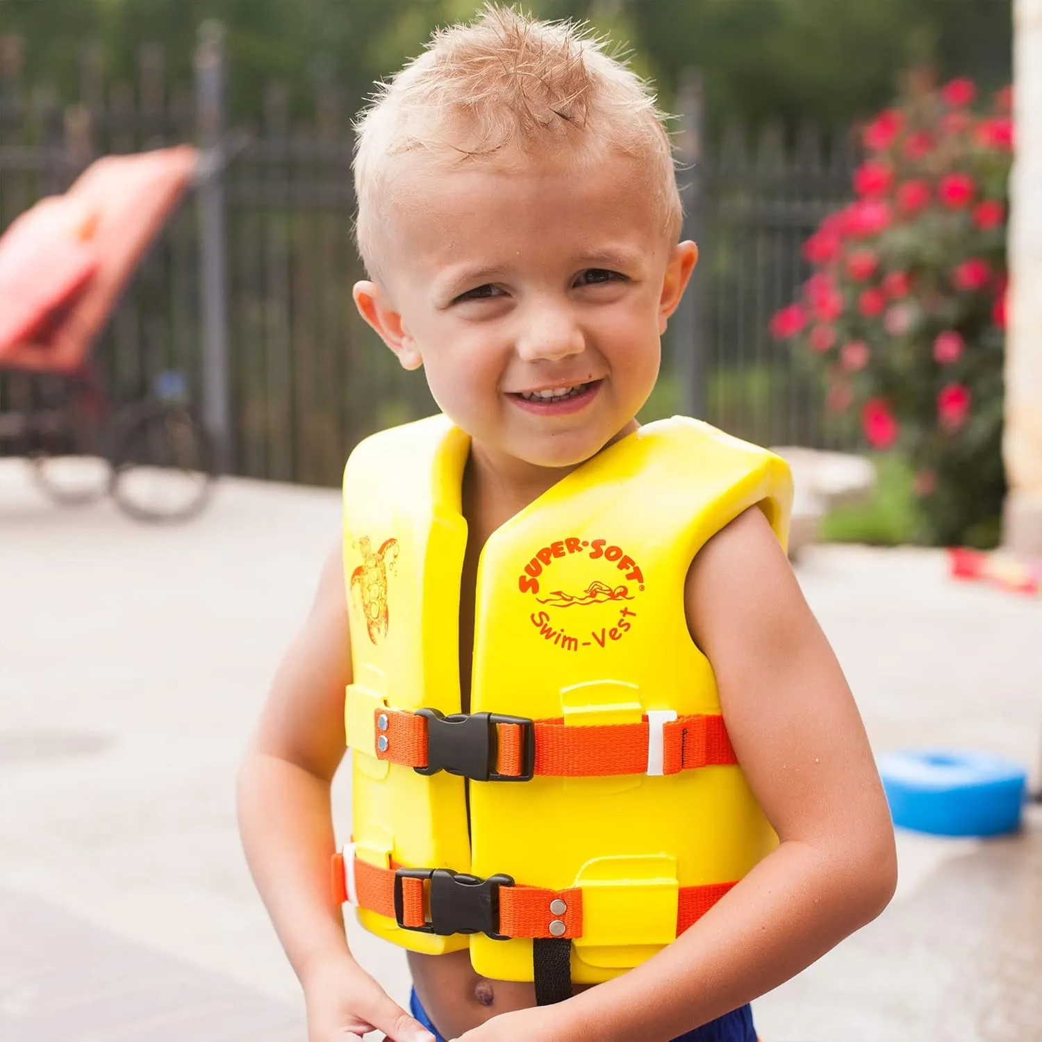 TRC Recreation Super Soft Child Size X Small Life Jacket USCG Approved Vinyl Coated Foam Swim Vest for Kids Swimming Pool and Beach Gear, Marina Blue