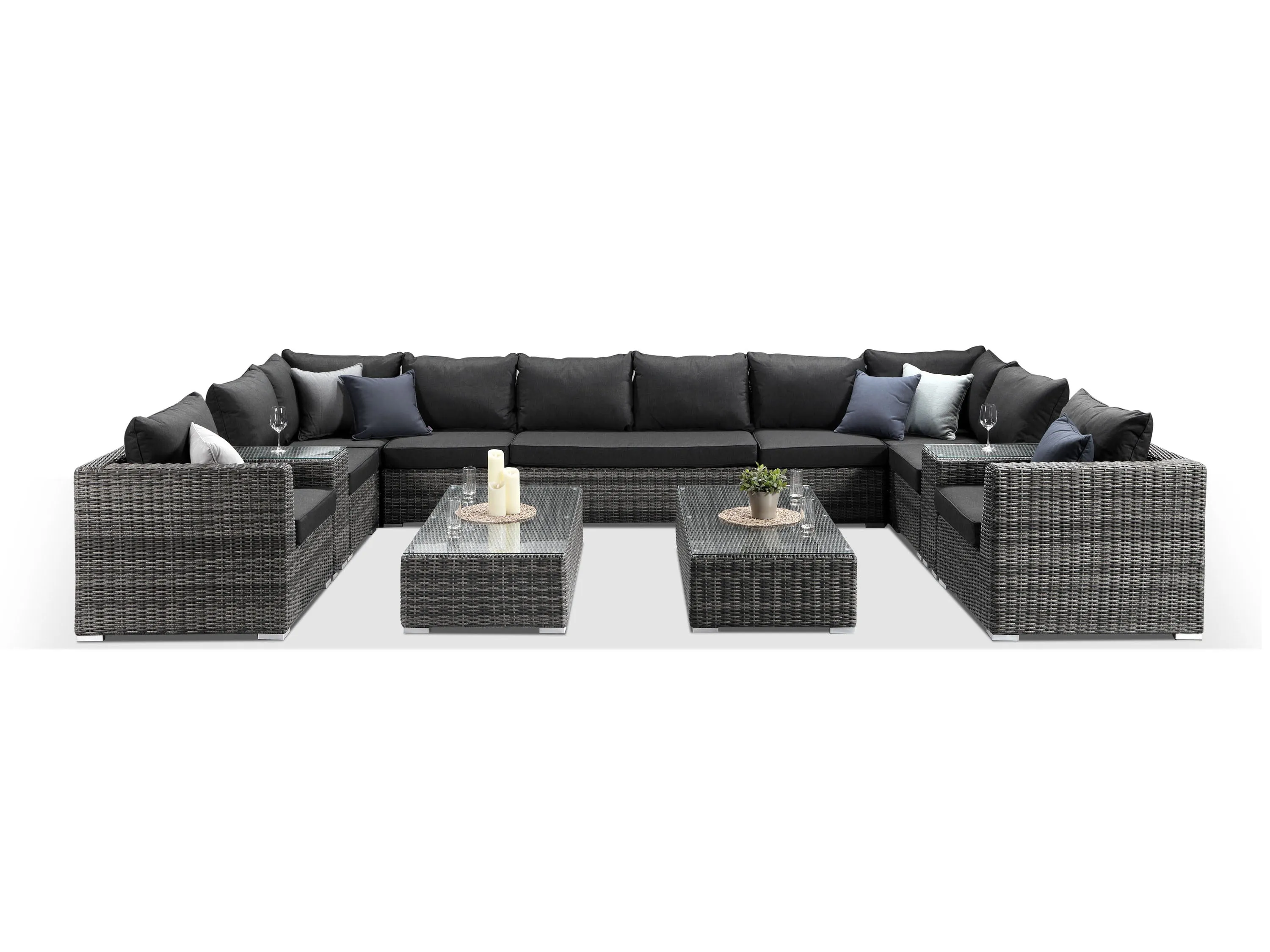 Verona Large Grey U Shaped Sofa Set