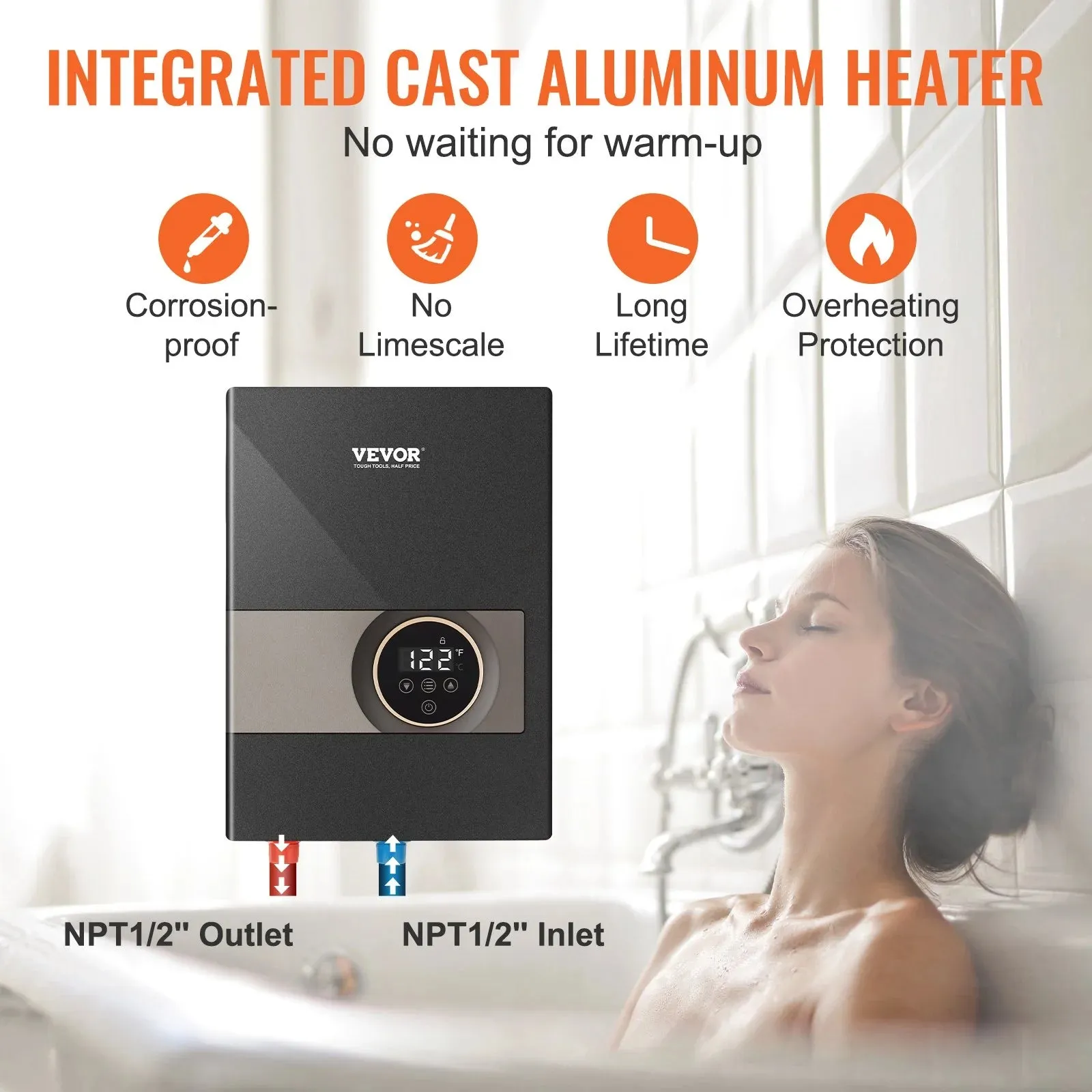 VEVOR Instant Water Heater – 8Kw Electric Tankless Boiler | Free Shipping!