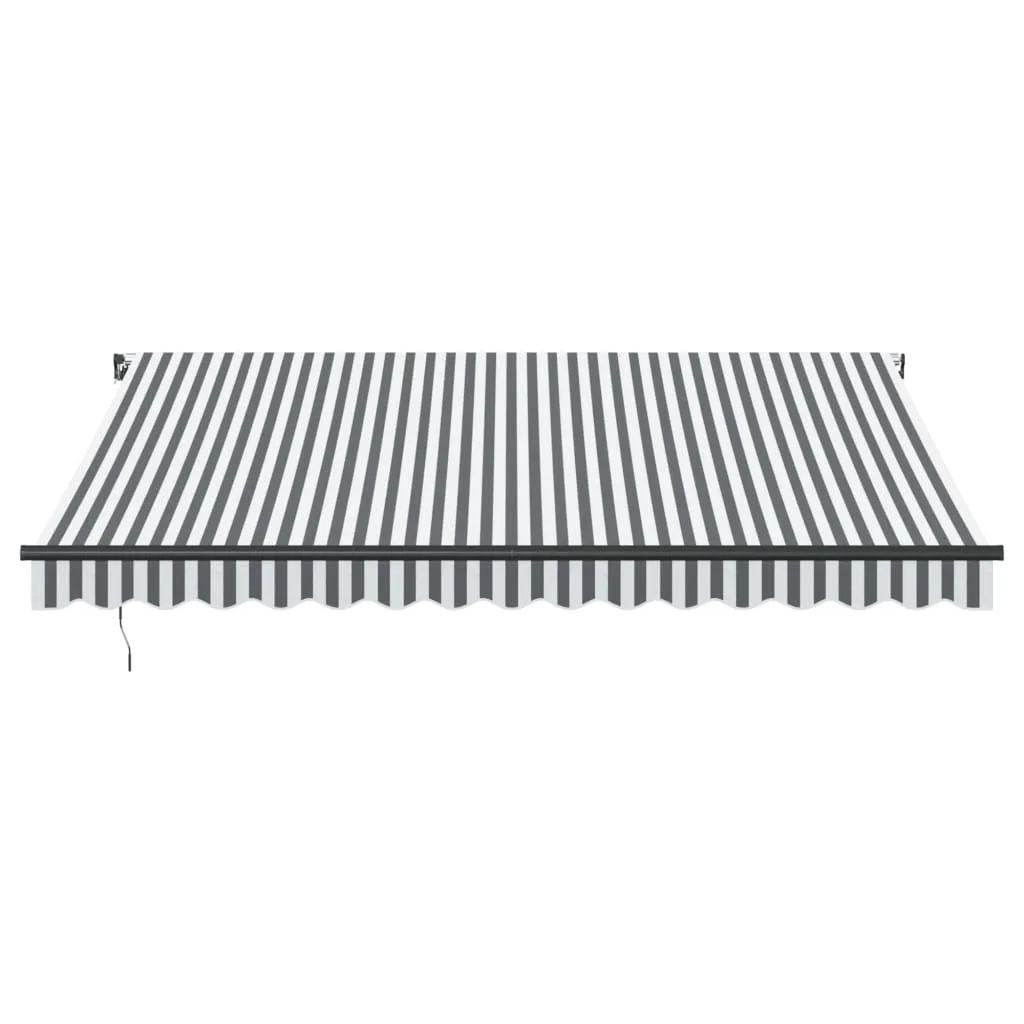 vidaXL Manual Retractable Awning Anthracite and White 400x300 cm