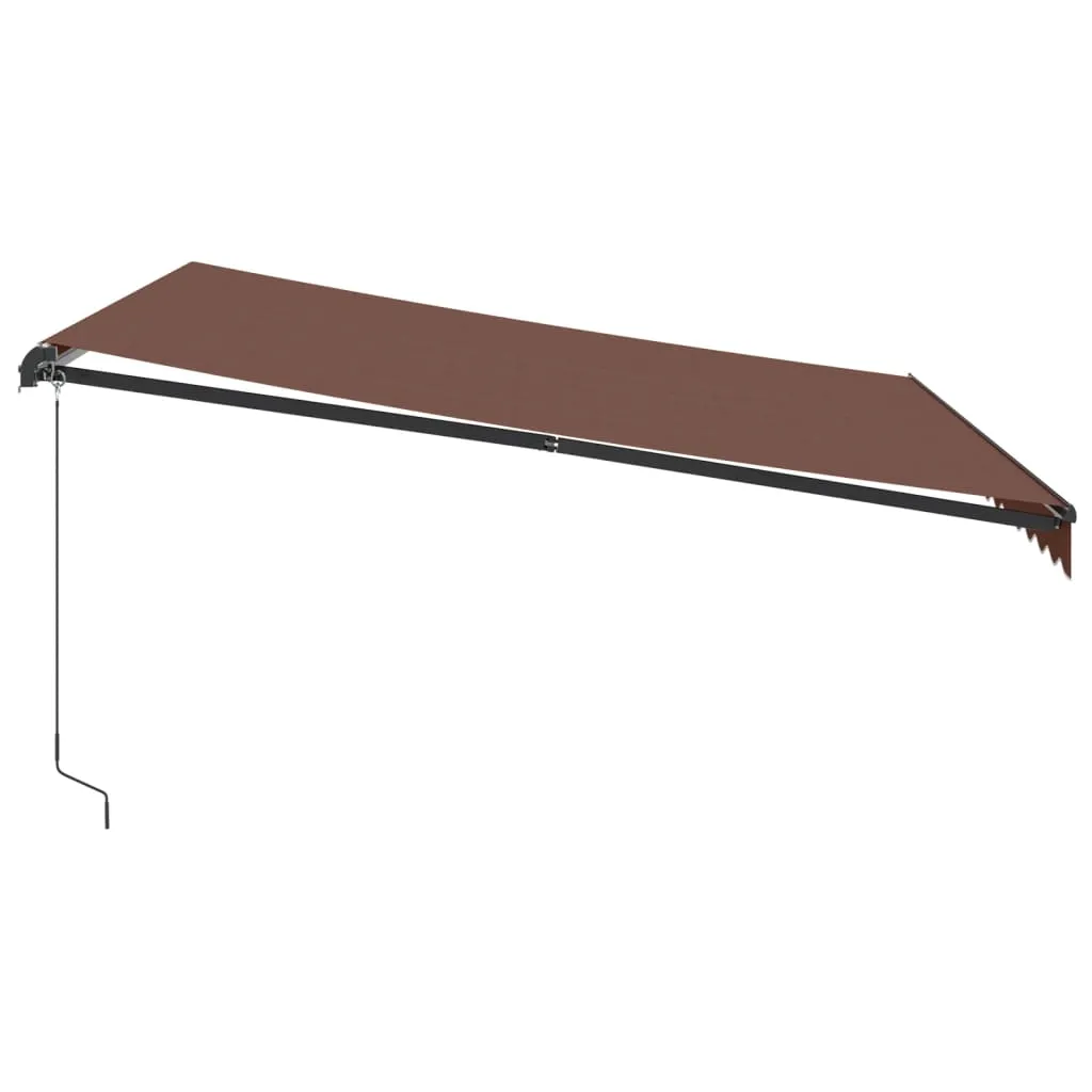 vidaXL Manual Retractable Awning Brown 400x350 cm