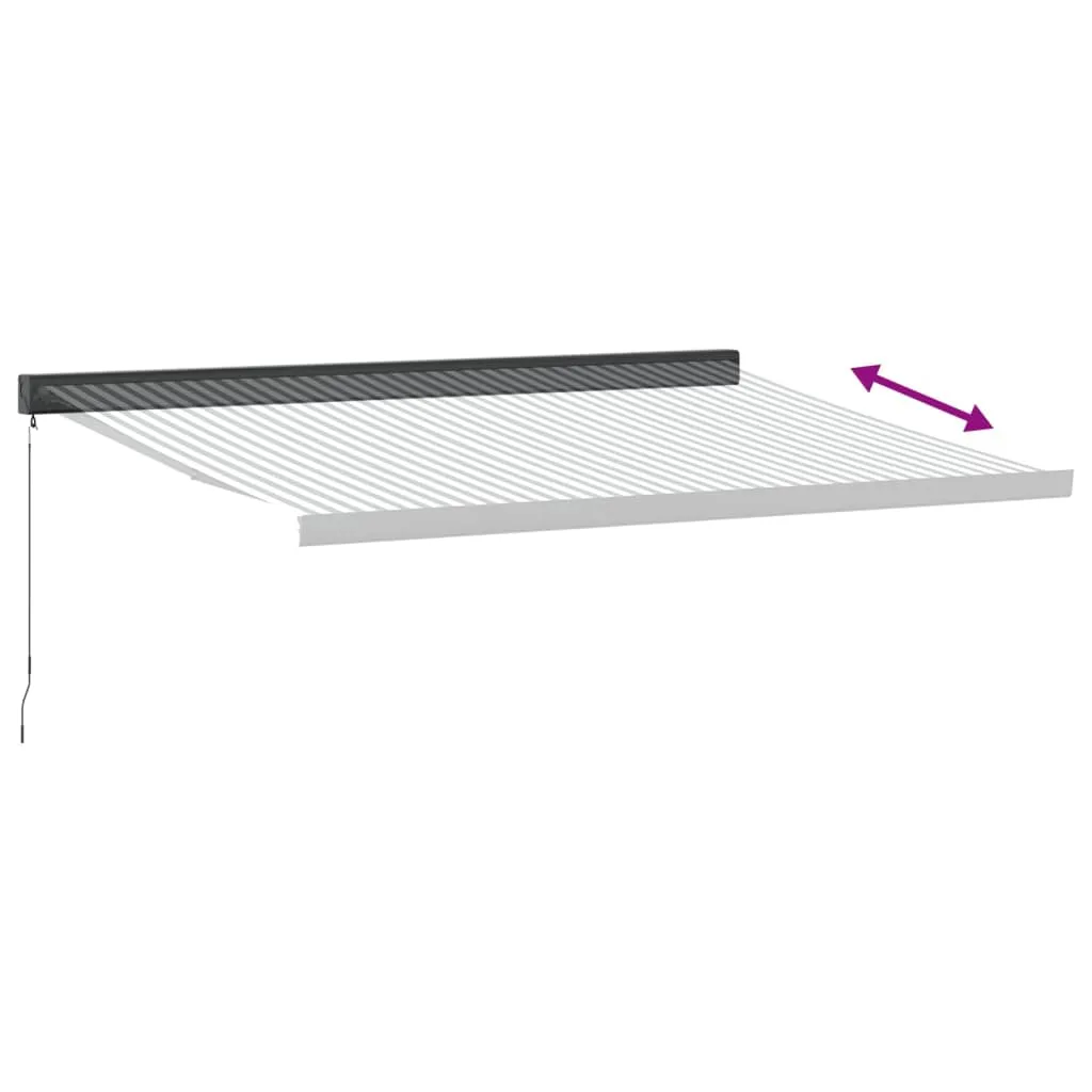 vidaXL Retractable Awning Anthracite and White 4x3 m Fabric&Aluminium