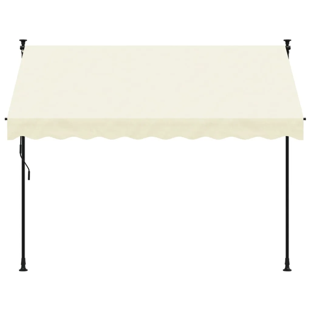 vidaXL Retractable Awning Cream 250x150 cm Fabric and Steel