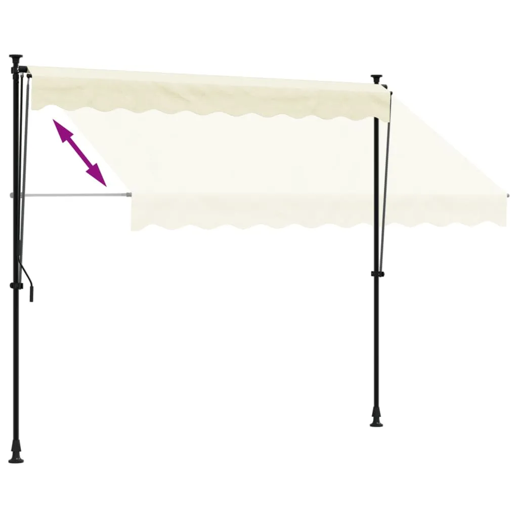 vidaXL Retractable Awning Cream 250x150 cm Fabric and Steel
