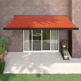 vidaXL Retractable Awning Orange and Brown 4.5x3 m Fabric and Aluminium
